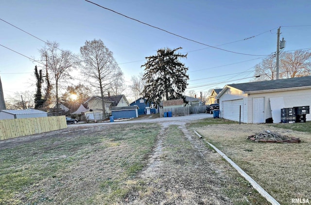 view of yard with fence