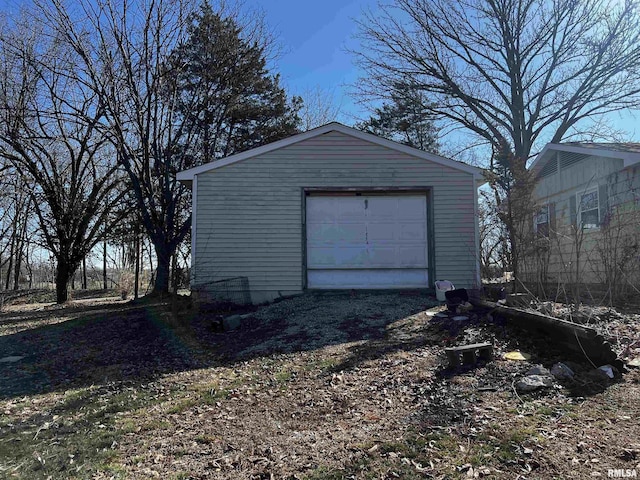 detached garage with driveway