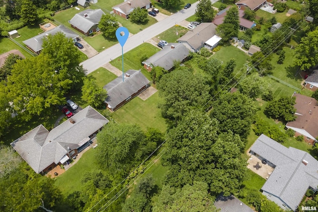 bird's eye view with a residential view