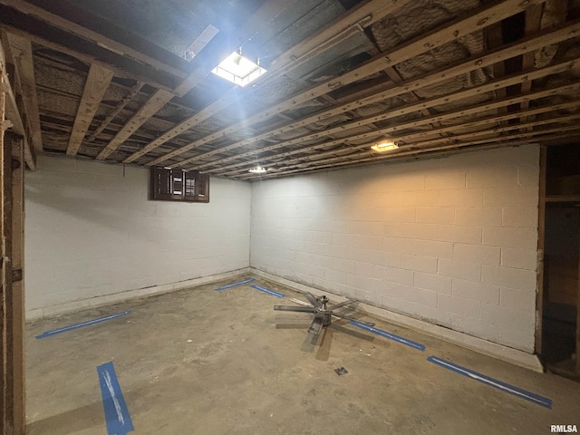 view of finished basement