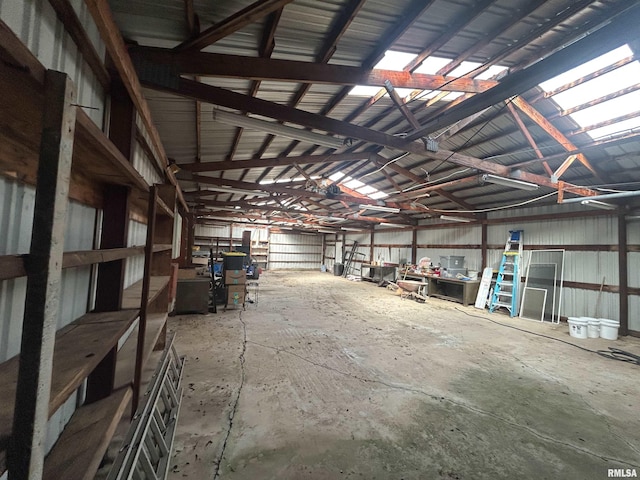 garage featuring metal wall