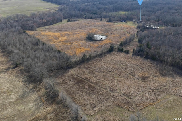 drone / aerial view with a forest view