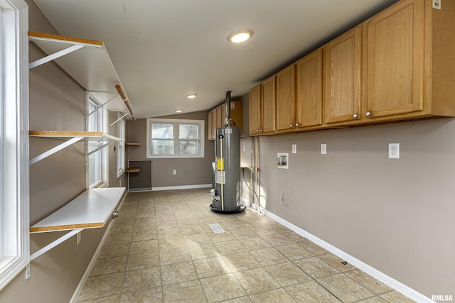 interior space featuring gas water heater