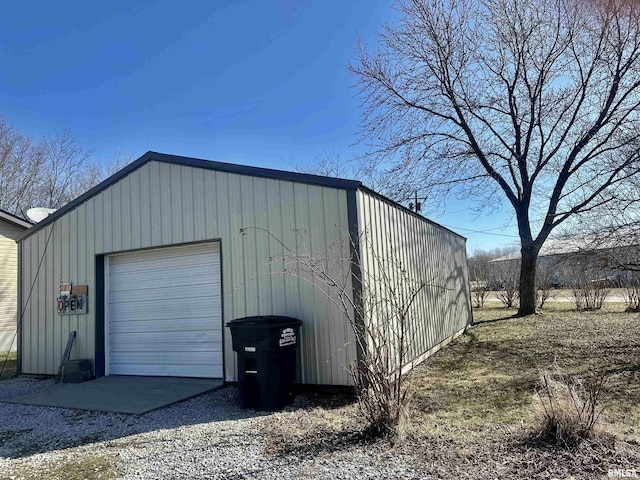 view of detached garage