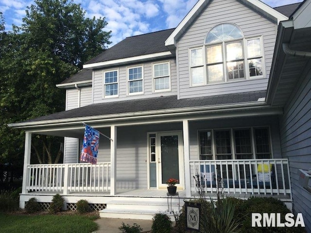 view of front of property with covered porch