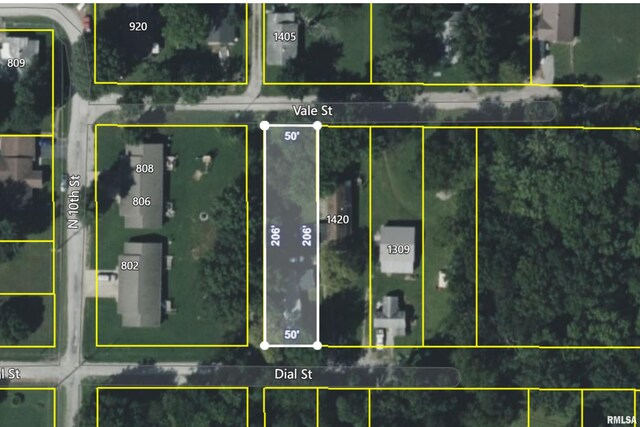 aerial map of property and surrounding area