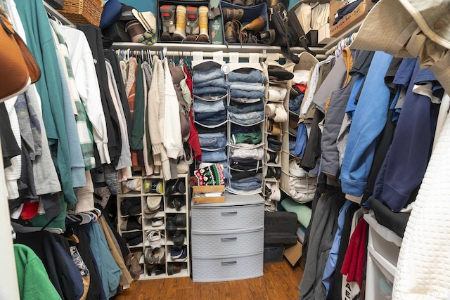 spacious closet with wood finished floors