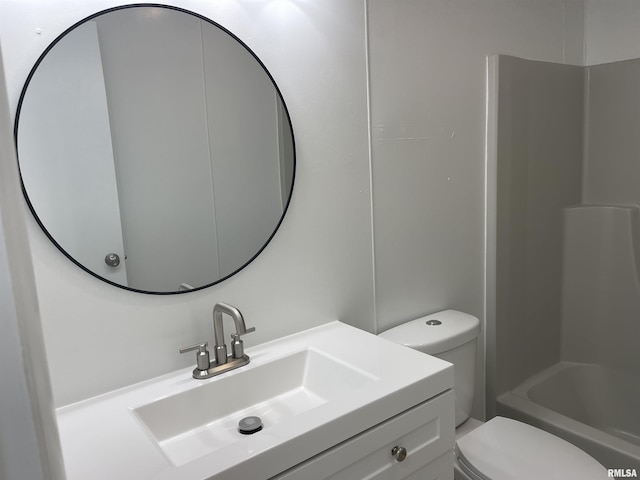 full bathroom with vanity and toilet