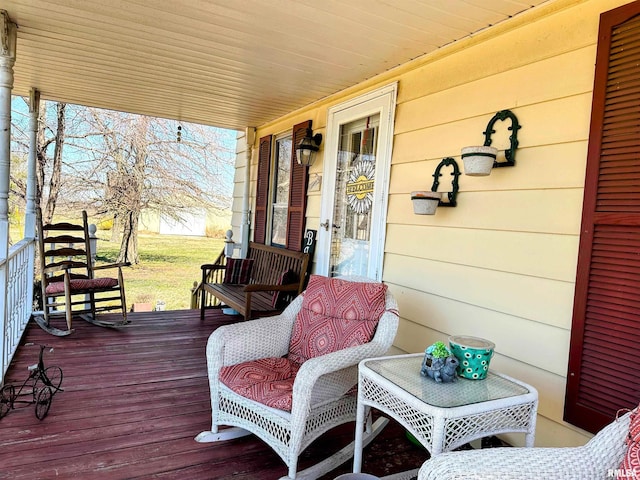 deck with covered porch