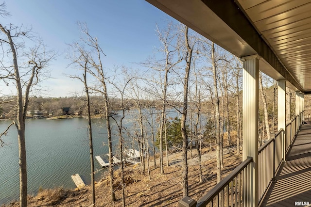 balcony with a water view