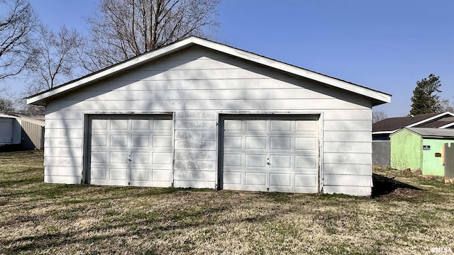 view of detached garage