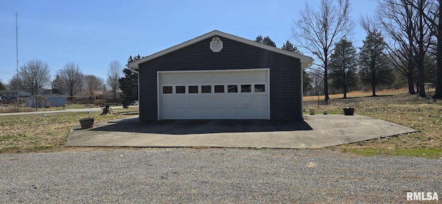 view of detached garage