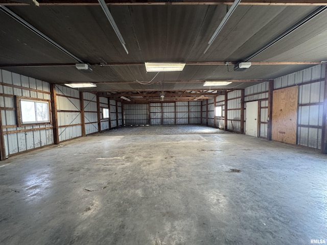 garage featuring metal wall