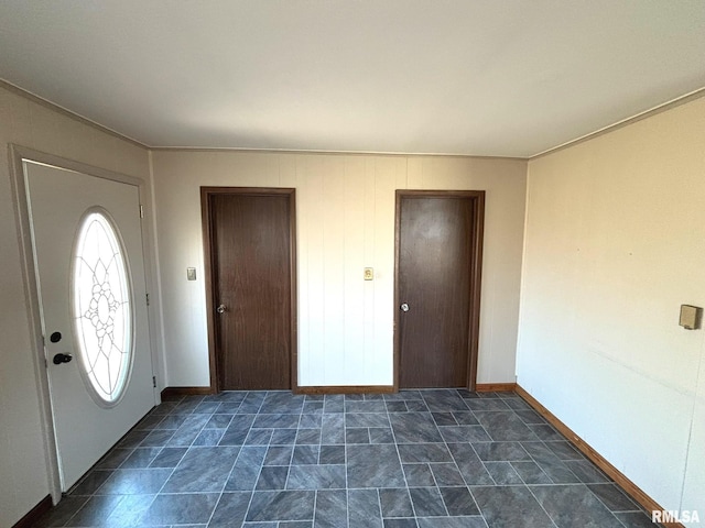 entryway with baseboards