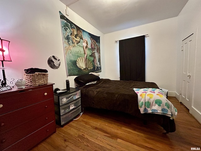 bedroom featuring wood finished floors