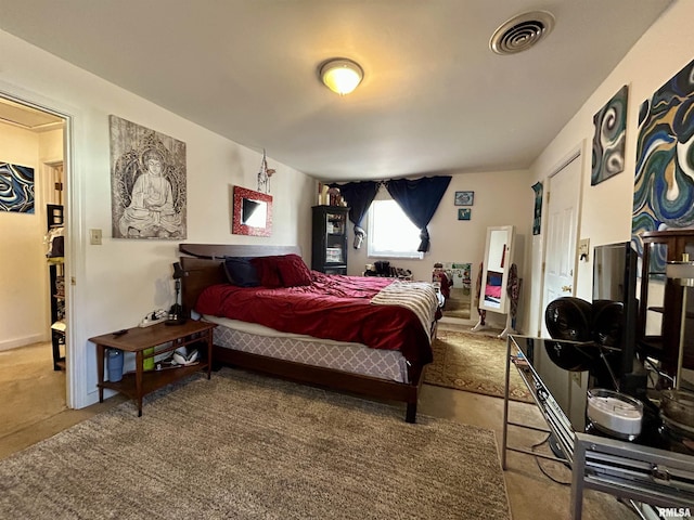 bedroom with visible vents