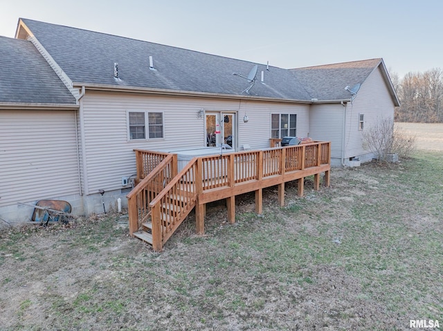 2814 Chouteau Ave, Odin, IL 62870 - rear view of property with a deck, crawl space, and roof with shingles