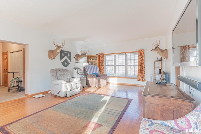 2814 Chouteau Ave, Odin, IL 62870 - living room with hardwood / wood-style flooring and baseboards