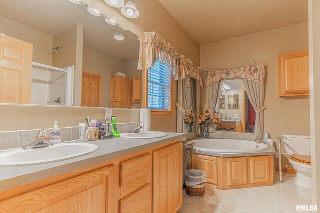 2814 Chouteau Ave, Odin, IL 62870 - full bath with a sink, tile patterned floors, a stall shower, and toilet