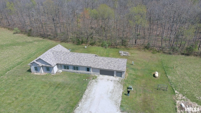2814 Chouteau Ave, Odin, IL 62870 - birds eye view of property featuring a forest view