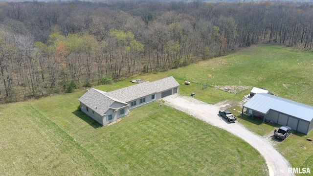 2814 Chouteau Ave, Odin, IL 62870 - birds eye view of property featuring a wooded view