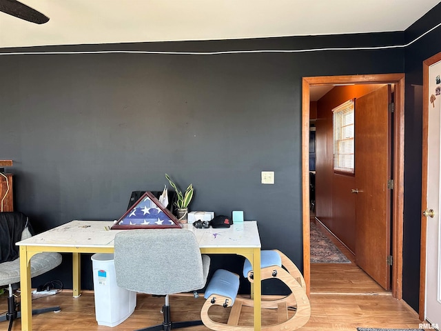 office featuring wood finished floors