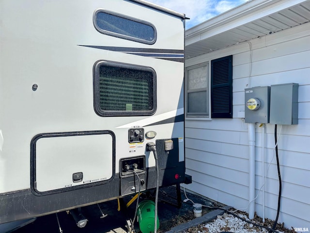 exterior space with electric meter