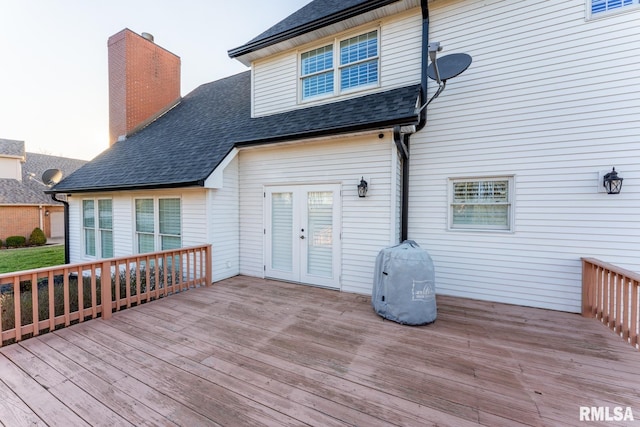 deck with french doors