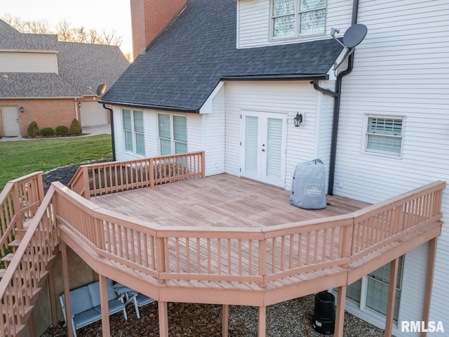 deck with french doors