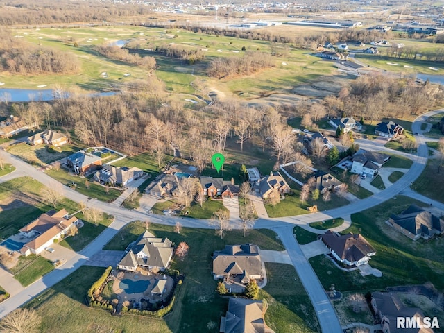aerial view with a residential view