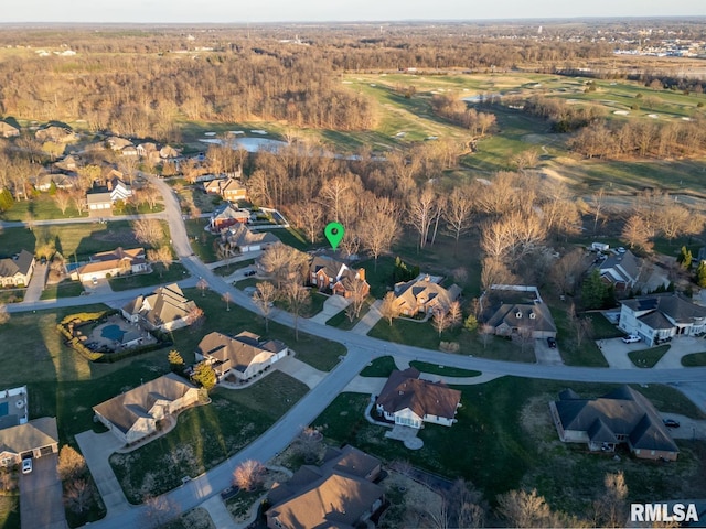 aerial view with a residential view
