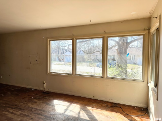 607 S Skyline Dr, Carbondale, IL 62901 - unfurnished room featuring a wealth of natural light, baseboards, and wood finished floors