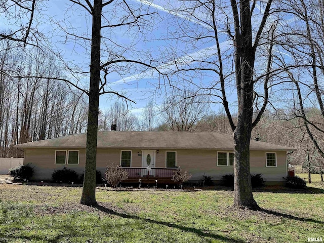 6180 Reevesville Rd, Grantsburg, IL 62943 - ranch-style home featuring a wooden deck