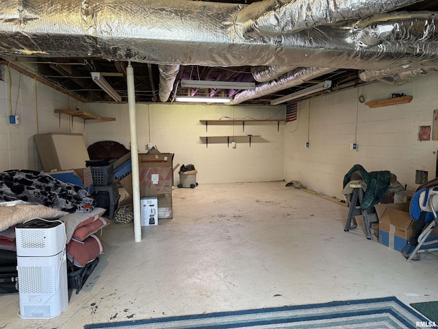 6180 Reevesville Rd, Grantsburg, IL 62943 - unfinished basement featuring concrete block wall