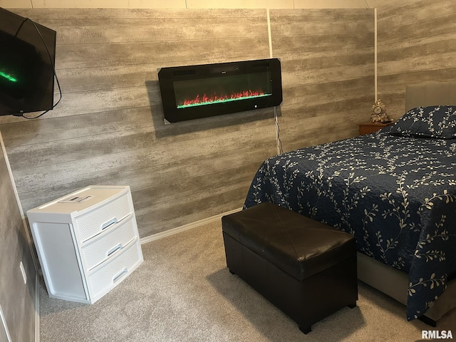6180 Reevesville Rd, Grantsburg, IL 62943 - carpeted bedroom with wooden walls