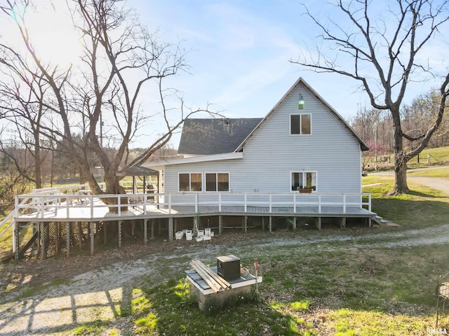 125 Central Hill Rd, Grantsburg, IL 62943 - rear view of house with a wooden deck