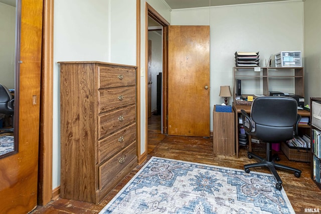 804 N Almond St, Carbondale, IL 62902 - office area featuring crown molding and wood finished floors