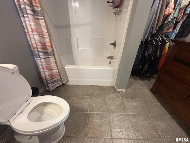 17116 Old Town Dr, Sesser, IL 62884 - full bathroom with shower / bath combo with shower curtain and toilet