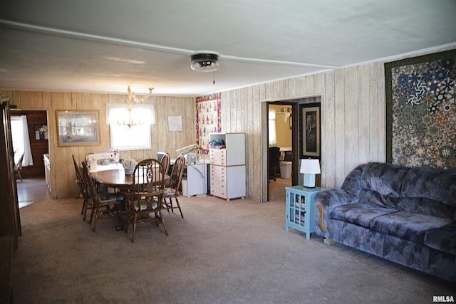 11648 Trolley Line Rd, Marion, IL 62959 - carpeted dining room with a notable chandelier