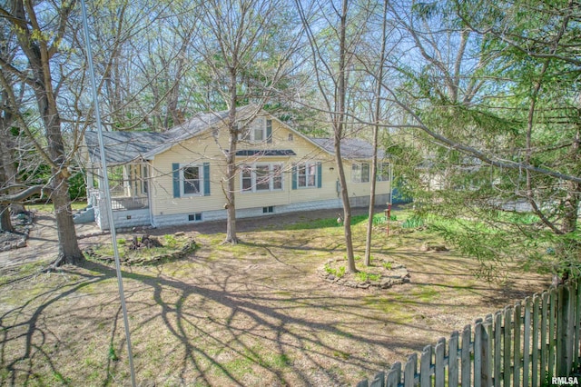 exterior space featuring fence