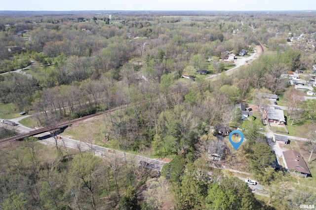 bird's eye view with a forest view