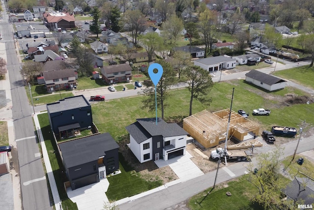 drone / aerial view with a residential view