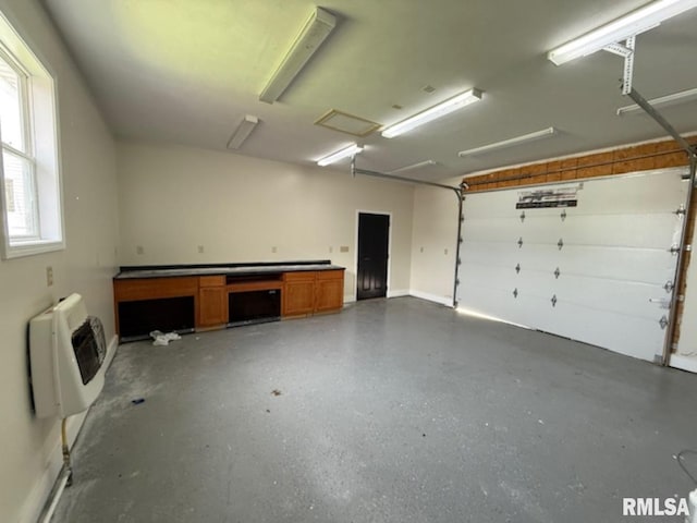 garage with heating unit