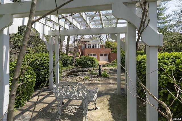 view of patio / terrace with a pergola