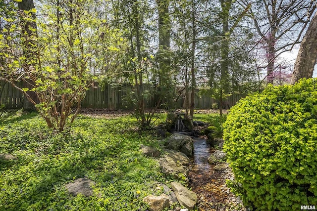 view of yard featuring fence