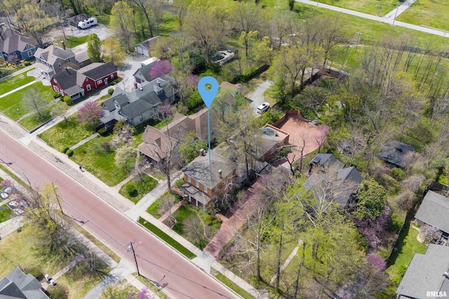 aerial view with a residential view