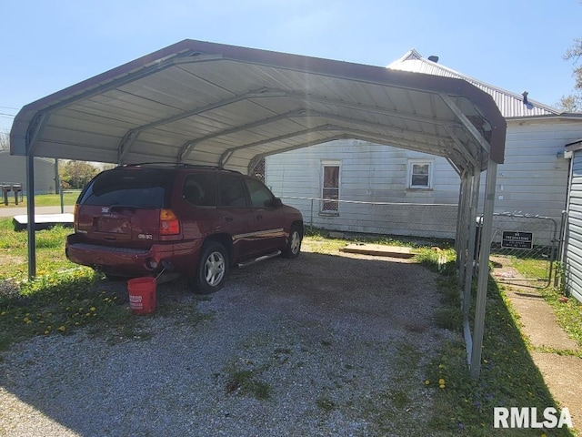 view of car parking with a carport