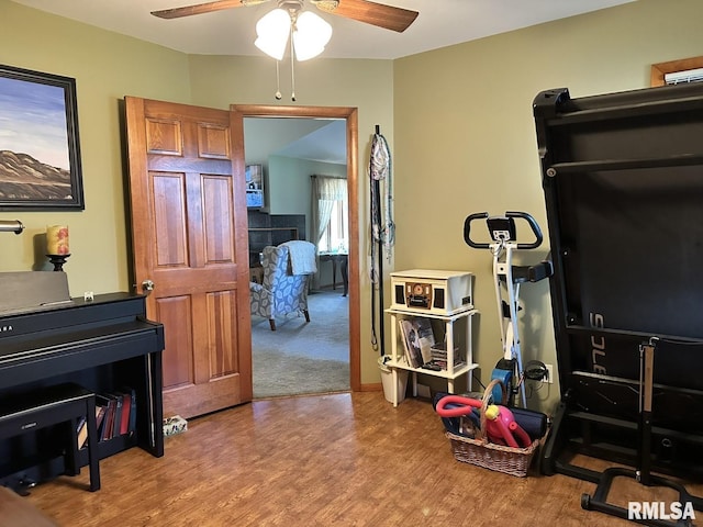 3 Suburban Dr, Murphysboro, IL 62966 - game room with wood finished floors and ceiling fan