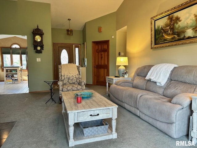 3 Suburban Dr, Murphysboro, IL 62966 - carpeted living area featuring a wealth of natural light and high vaulted ceiling