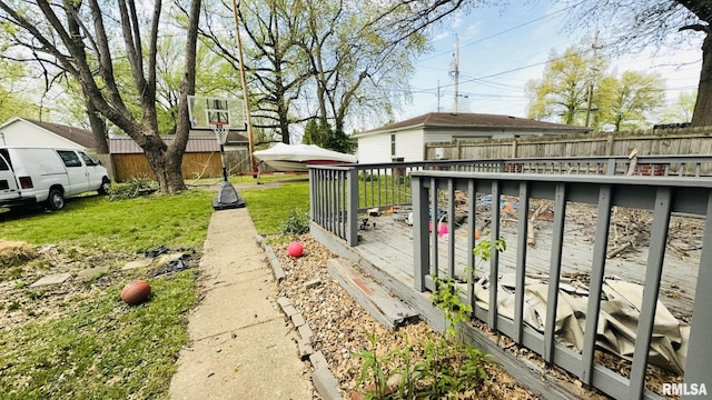 809 N 12th St, Herrin, IL 62948 - view of yard featuring fence and a deck